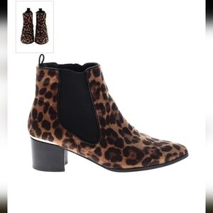 Nine West Leopard Heeled Booties- Size 8
